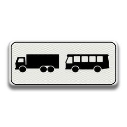 Verkeersbord RVV - OB13 Geldt alleen voor vrachtauto's & bussen